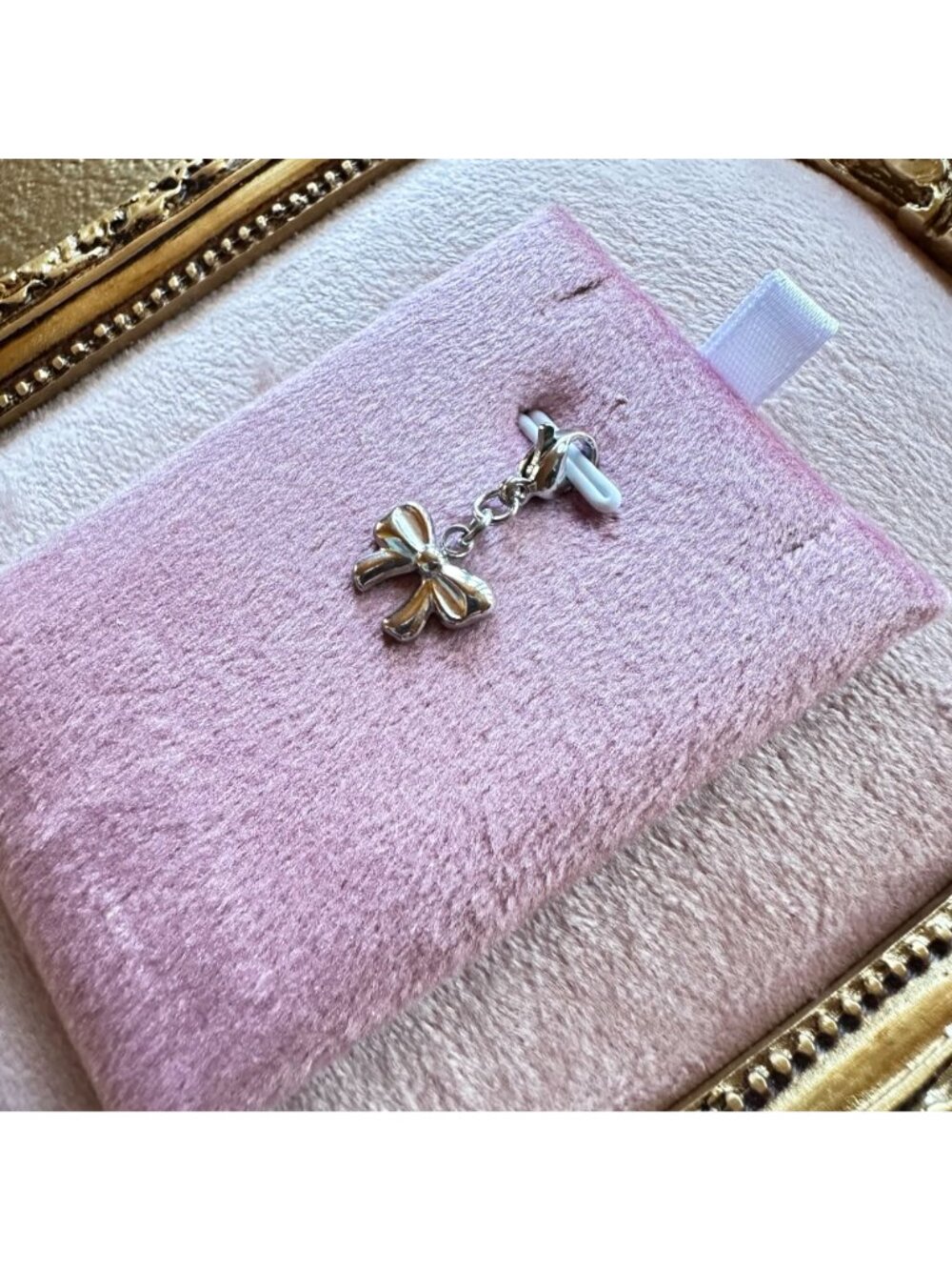 Stainless Steel Bow Charm With Lobster Clasp - Hypoallergenic Waterproof - Picture 8 of 13
